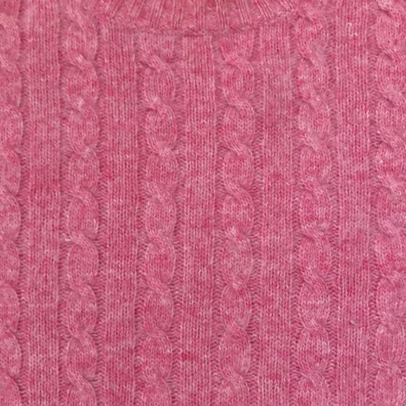 J. Crew Factory pink cable knit crew neck sweater - Picture 5 of 8